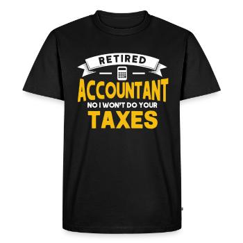 Comptable Cadeau Profession Finance Conseiller Fiscal - T-shirt Premium bio Homme - noir - Devant - Nico (187cm)
