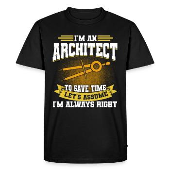 Architecte Cadeau Profession Architecture Emploi Architecte - T-shirt Premium bio Homme - noir - Devant - Nico (187cm)