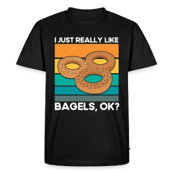 Bagel Food Gift Bagel - T-shirt Premium bio Homme - noir - Devant - Nico (187cm)