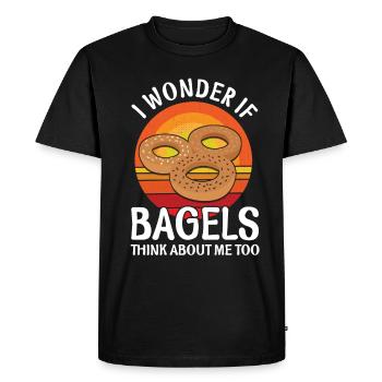 Bagel Food Gift Bagel - T-shirt Premium bio Homme - noir - Devant - Nico (187cm)