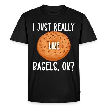 Bagel Food Gift Bagel - T-shirt Premium bio Homme - noir - Devant - Nico (187cm)