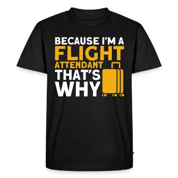Personnel de cabine de l’hôtesse de l’air hôtesse de l’air - T-shirt Premium bio Homme - noir - Devant - Nico (187cm)