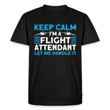 Personnel de cabine de l’hôtesse de l’air hôtesse de l’air - T-shirt Premium bio Homme - noir - Devant - Nico (187cm)