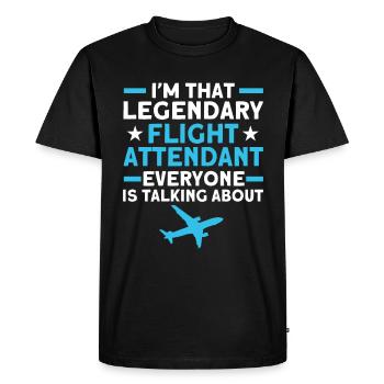 Personnel de cabine de l’hôtesse de l’air hôtesse de l’air - T-shirt Premium bio Homme - noir - Devant - Nico (187cm)