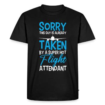 Personnel de cabine de l’hôtesse de l’air hôtesse de l’air - T-shirt Premium bio Homme - noir - Devant - Nico (187cm)