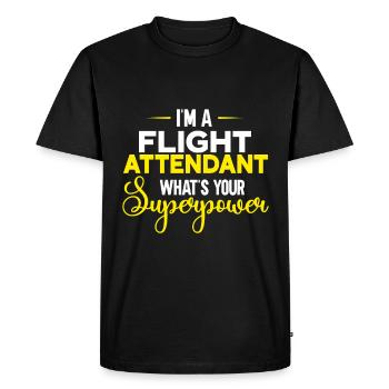 Personnel de cabine de l’hôtesse de l’air hôtesse de l’air - T-shirt Premium bio Homme - noir - Devant - Nico (187cm)