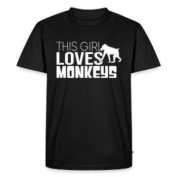 Cette fille aime les singes - T-shirt Premium bio Homme - noir - Devant - Nico (187cm)