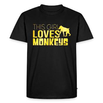 Cette fille aime les singes - T-shirt Premium bio Homme - noir - Devant - Nico (187cm)