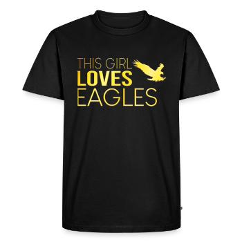 Cette fille aime les aigles - T-shirt Premium bio Homme - noir - Devant - Nico (187cm)