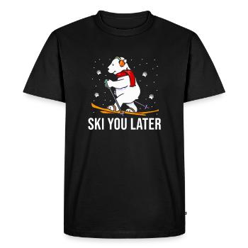 Skieurs SkiIng Hiver Snow Bear Saying - T-shirt Premium bio Homme - noir - Devant - Nico (187cm)