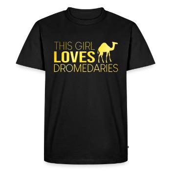 Cette fille aime les dromadaires - T-shirt Premium bio Homme - noir - Devant - Nico (187cm)
