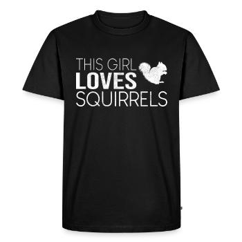 Cette fille aime les écureuils - T-shirt Premium bio Homme - noir - Devant - Nico (187cm)