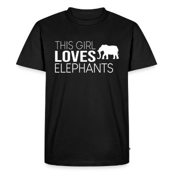 Cette fille aime les éléphants - T-shirt Premium bio Homme - noir - Devant - Nico (187cm)