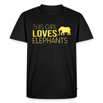 Cette fille aime les éléphants - T-shirt Premium bio Homme - noir - Devant - Nico (187cm)