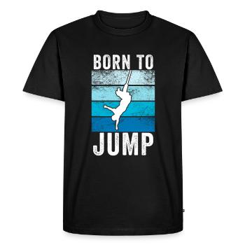 Saut - T-shirt Premium bio Homme - noir - Devant - Nico (187cm)