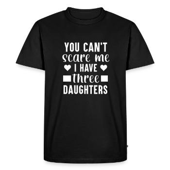 J’ai trois filles cadeau 3 fille maman papa - T-shirt Premium bio Homme - noir - Devant - Nico (187cm)
