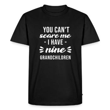 Nine Grandchildren Grandma Grandpa Gift Grandparents of 9 - Men's Premium Organic T-Shirt - black - Front - Nico (187cm)