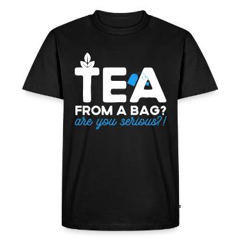 Buveur de thé Amateur de thé Cadeau Thé - T-shirt Premium bio Homme - noir - Devant - Nico (187cm)