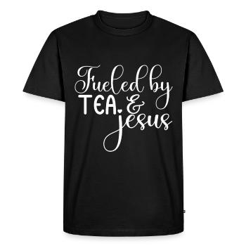 Buveur de thé Amateur de thé Cadeau Thé - T-shirt Premium bio Homme - noir - Devant - Nico (187cm)
