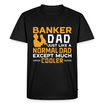 Banquier Banque Argent Banquier - T-shirt Premium bio Homme - noir - Devant - Nico (187cm)