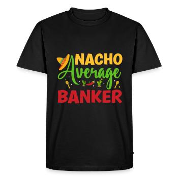 Banquier Banque Argent Banquier - T-shirt Premium bio Homme - noir - Devant - Nico (187cm)