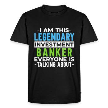 Banquier Banque Argent Banquier - T-shirt Premium bio Homme - noir - Devant - Nico (187cm)