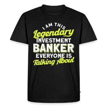 Banquier Banque Argent Banquier - T-shirt Premium bio Homme - noir - Devant - Nico (187cm)