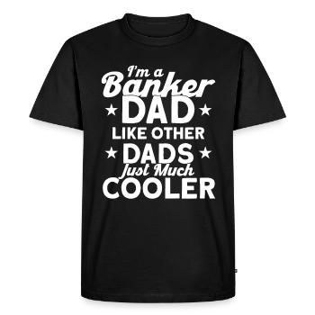 Banquier Banque Argent Banquier - T-shirt Premium bio Homme - noir - Devant - Nico (187cm)