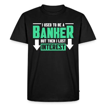 Banquier Banque Argent Banquier - T-shirt Premium bio Homme - noir - Devant - Nico (187cm)