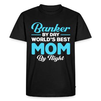 Banquier Banque Argent Banquier - T-shirt Premium bio Homme - noir - Devant - Nico (187cm)