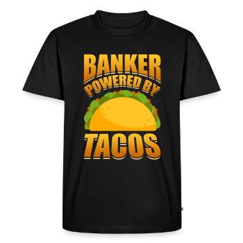 Banquier Banque Argent Banquier - T-shirt Premium bio Homme - noir - Devant - Nico (187cm)