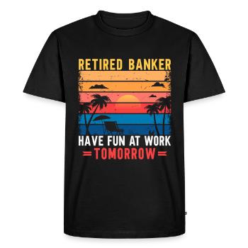 Banquier Banque Argent Banquier - T-shirt Premium bio Homme - noir - Devant - Nico (187cm)