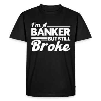 Banquier Banque Argent Banquier - T-shirt Premium bio Homme - noir - Devant - Nico (187cm)