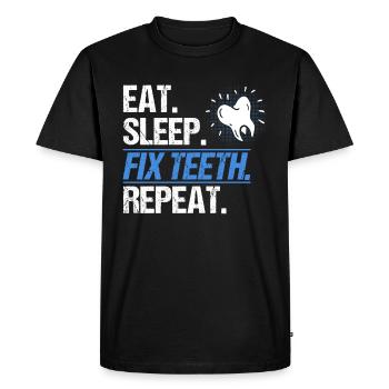 Dentiste Cadeau dentaire Étudiant en médecine Dentiste - T-shirt Premium bio Homme - noir - Devant - Nico (187cm)