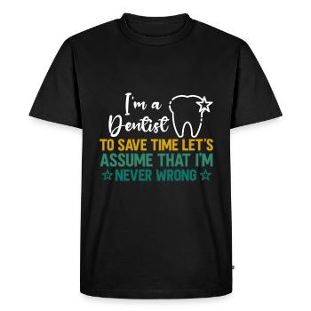 Dentiste Cadeau dentaire Étudiant en médecine Dentiste - T-shirt Premium bio Homme - noir - Devant - Nico (187cm)
