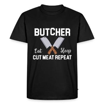 Butcher Gift Butcher Butcher Master Butcher - Men's Premium Organic T-Shirt - black - Front - Nico (187cm)