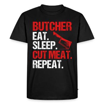 Butcher Gift Butcher Butcher Master Butcher - Men's Premium Organic T-Shirt - black - Front - Nico (187cm)