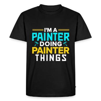 Peintre Cadeau Peinture Artiste Maître Peintre - T-shirt Premium bio Homme - noir - Devant - Nico (187cm)