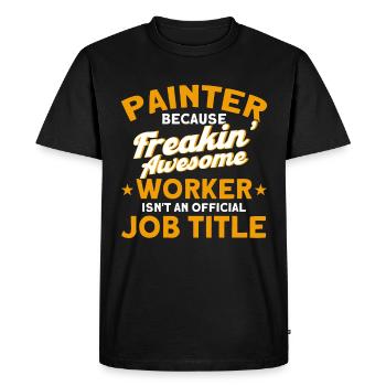 Peintre Cadeau Peinture Artiste Maître Peintre - T-shirt Premium bio Homme - noir - Devant - Nico (187cm)