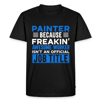 Peintre Cadeau Peinture Artiste Maître Peintre - T-shirt Premium bio Homme - noir - Devant - Nico (187cm)