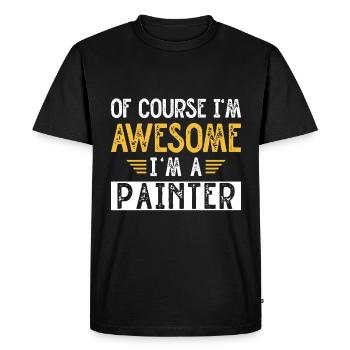Peintre Cadeau Peinture Artiste Maître Peintre - T-shirt Premium bio Homme - noir - Devant - Nico (187cm)