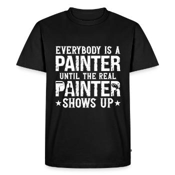 Peintre Cadeau Peinture Artiste Maître Peintre - T-shirt Premium bio Homme - noir - Devant - Nico (187cm)