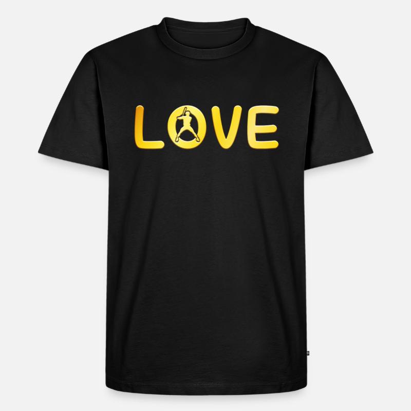 Baseball Liebe - Männer Premium Bio T-Shirt - Schwarz