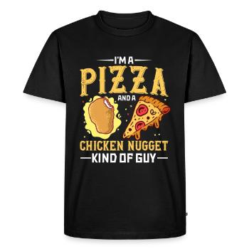 Pizza Food Pizzeria Tranche de pizza Pizza maker - T-shirt Premium bio Homme - noir - Devant - Nico (187cm)