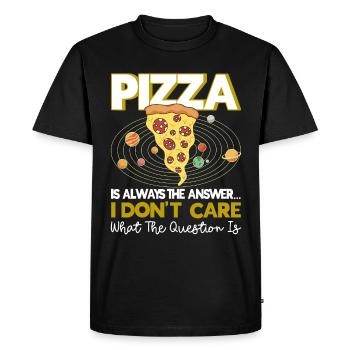Pizza Food Pizzeria Tranche de pizza Pizza maker - T-shirt Premium bio Homme - noir - Devant - Nico (187cm)