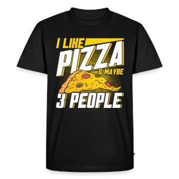 Pizza Food Pizzeria Tranche de pizza Pizza maker - T-shirt Premium bio Homme - noir - Devant - Nico (187cm)