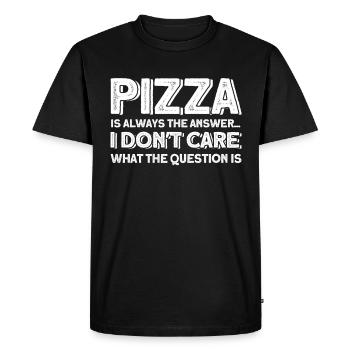 Pizza Food Pizzeria Tranche de pizza Pizza maker - T-shirt Premium bio Homme - noir - Devant - Nico (187cm)