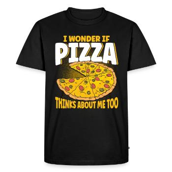 Pizza Food Pizzeria Tranche de pizza Pizza maker - T-shirt Premium bio Homme - noir - Devant - Nico (187cm)