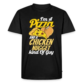 Pizza Food Pizzeria Tranche de pizza Pizza maker - T-shirt Premium bio Homme - noir - Devant - Nico (187cm)