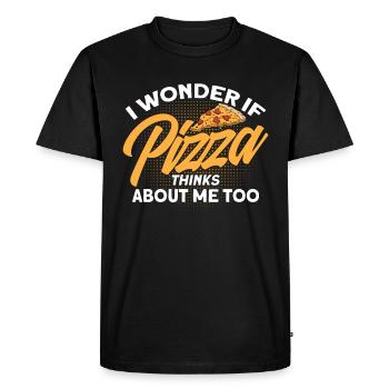 Pizza Food Pizzeria Tranche de pizza Pizza maker - T-shirt Premium bio Homme - noir - Devant - Nico (187cm)